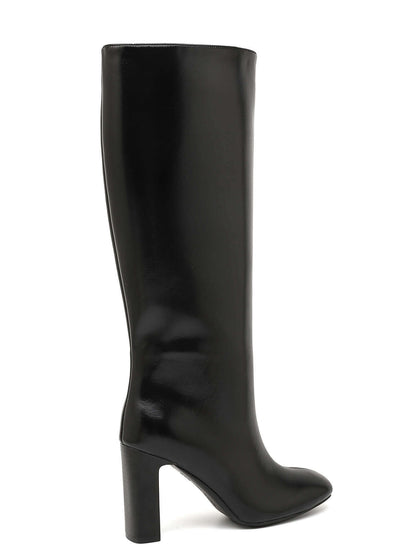 BOTTES HAUTES NOIRES À TALON CARRÉ – MISS MAYA