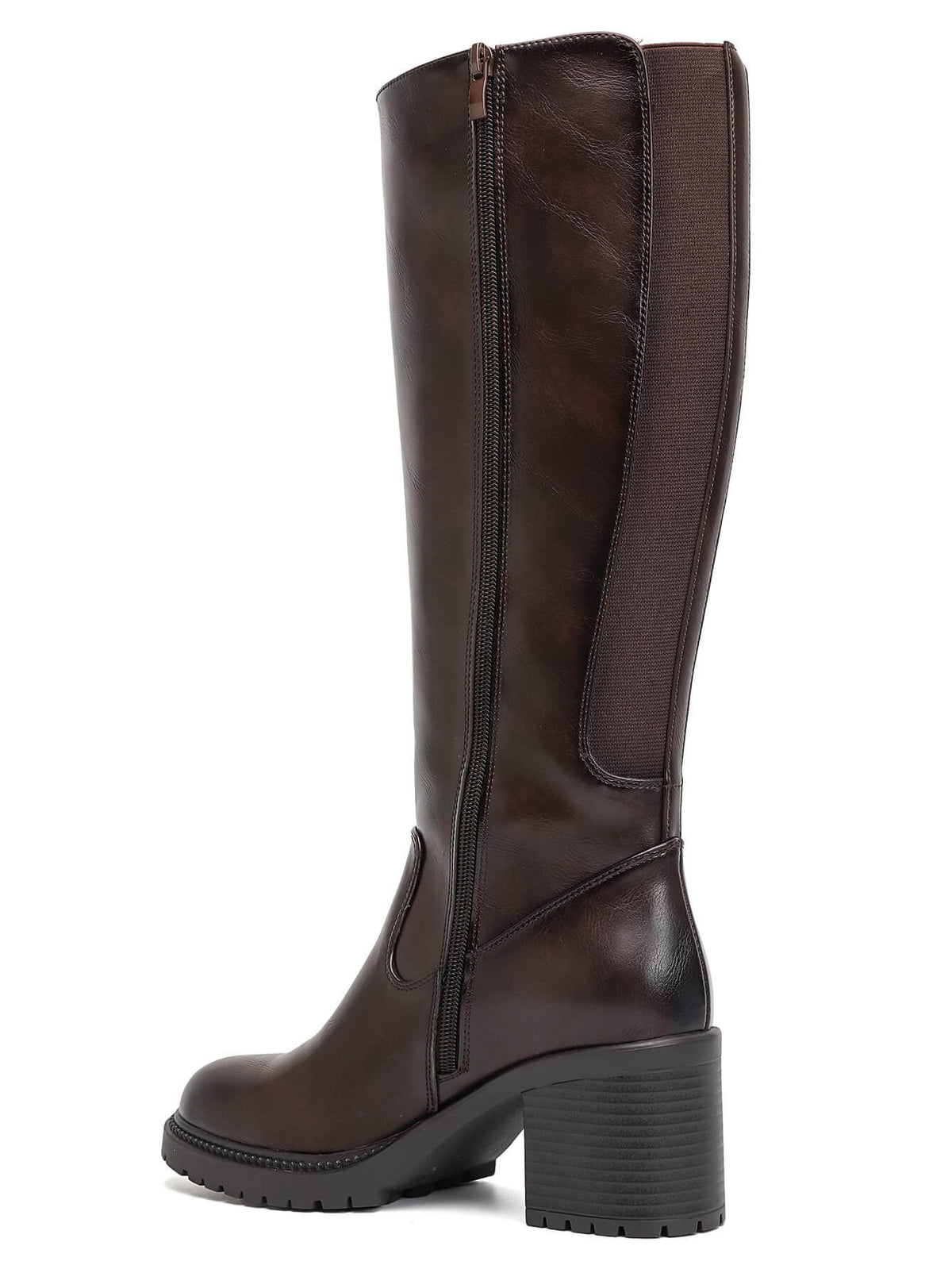 BOTTES MARRON HAUTES TALON BLOC CONFORT MISS HARMONIE