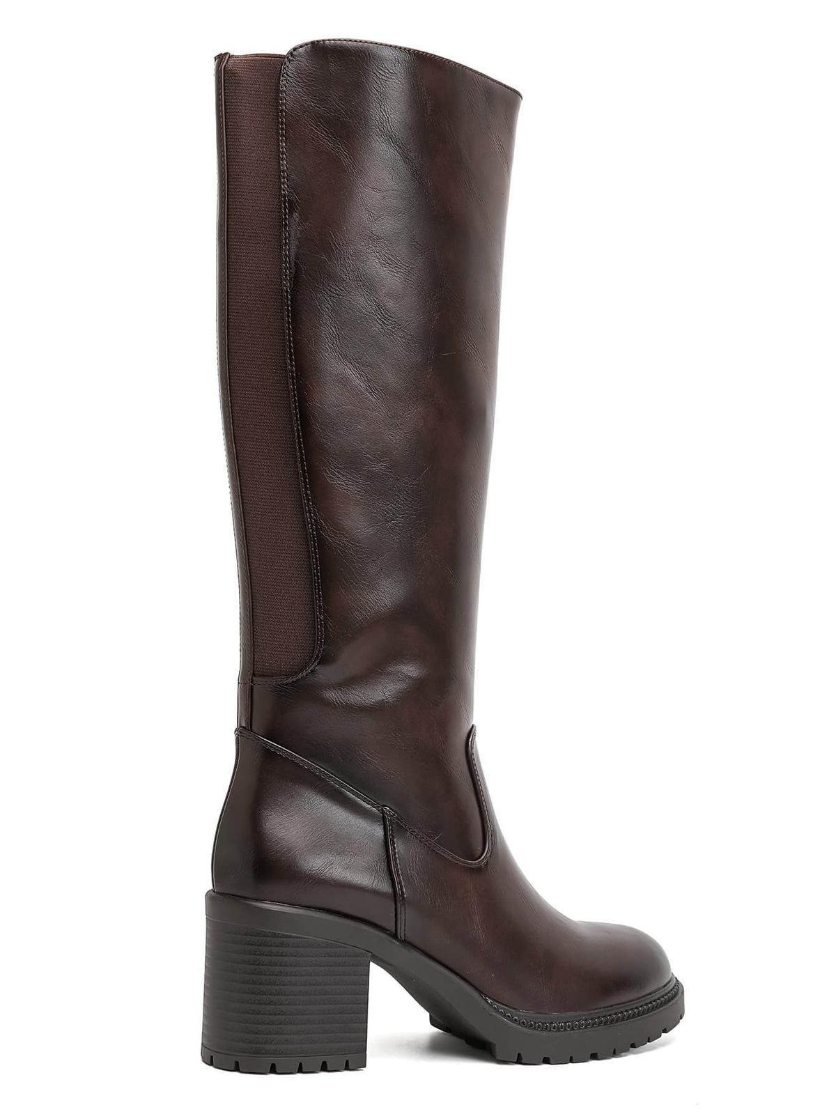BOTTES MARRON HAUTES TALON BLOC CONFORT MISS HARMONIE