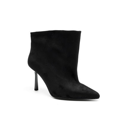 BOTTINES FEMME NOIRES EFFET DAIM À TALON AIGUILLE – BOUT POINTU