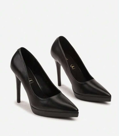 Escarpins Bout Pointu avec Plateforme – Noir Classique Intemporel