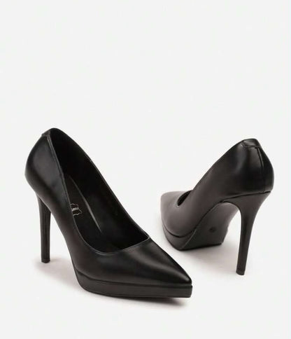 Escarpins Bout Pointu avec Plateforme – Noir Classique Intemporel