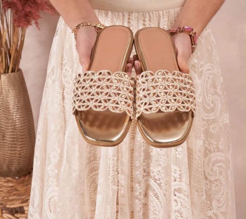 Sandales Bijoux "Éclat d'Été" – or, Chic et Confortables
