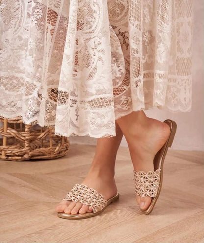 Sandales Bijoux "Éclat d'Été" – or, Chic et Confortables