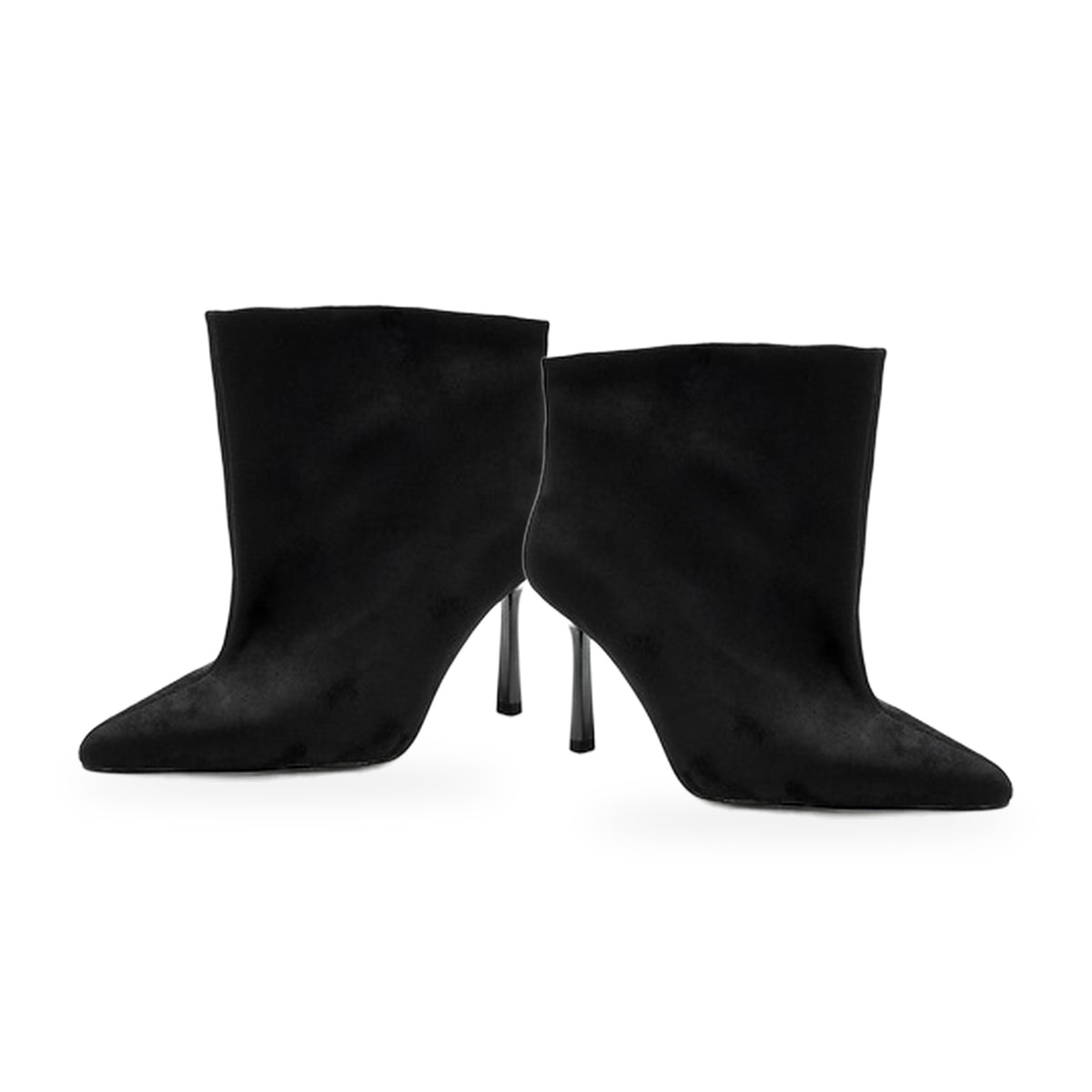 BOTTINES FEMME NOIRES EFFET DAIM À TALON AIGUILLE – BOUT POINTU