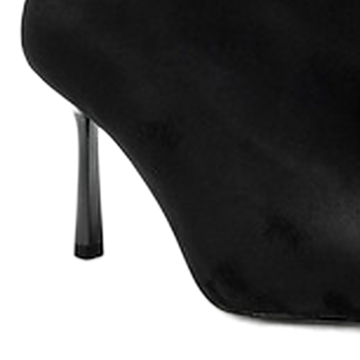 BOTTINES FEMME NOIRES EFFET DAIM À TALON AIGUILLE – BOUT POINTU