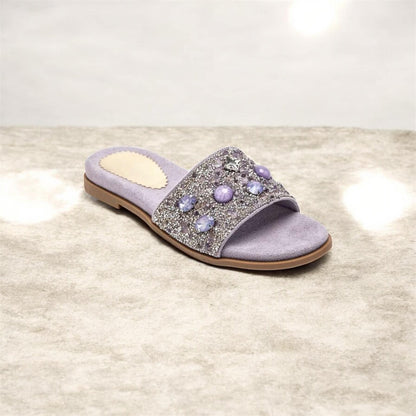 sandales Mules "– Purple & Bijoux Scintillants