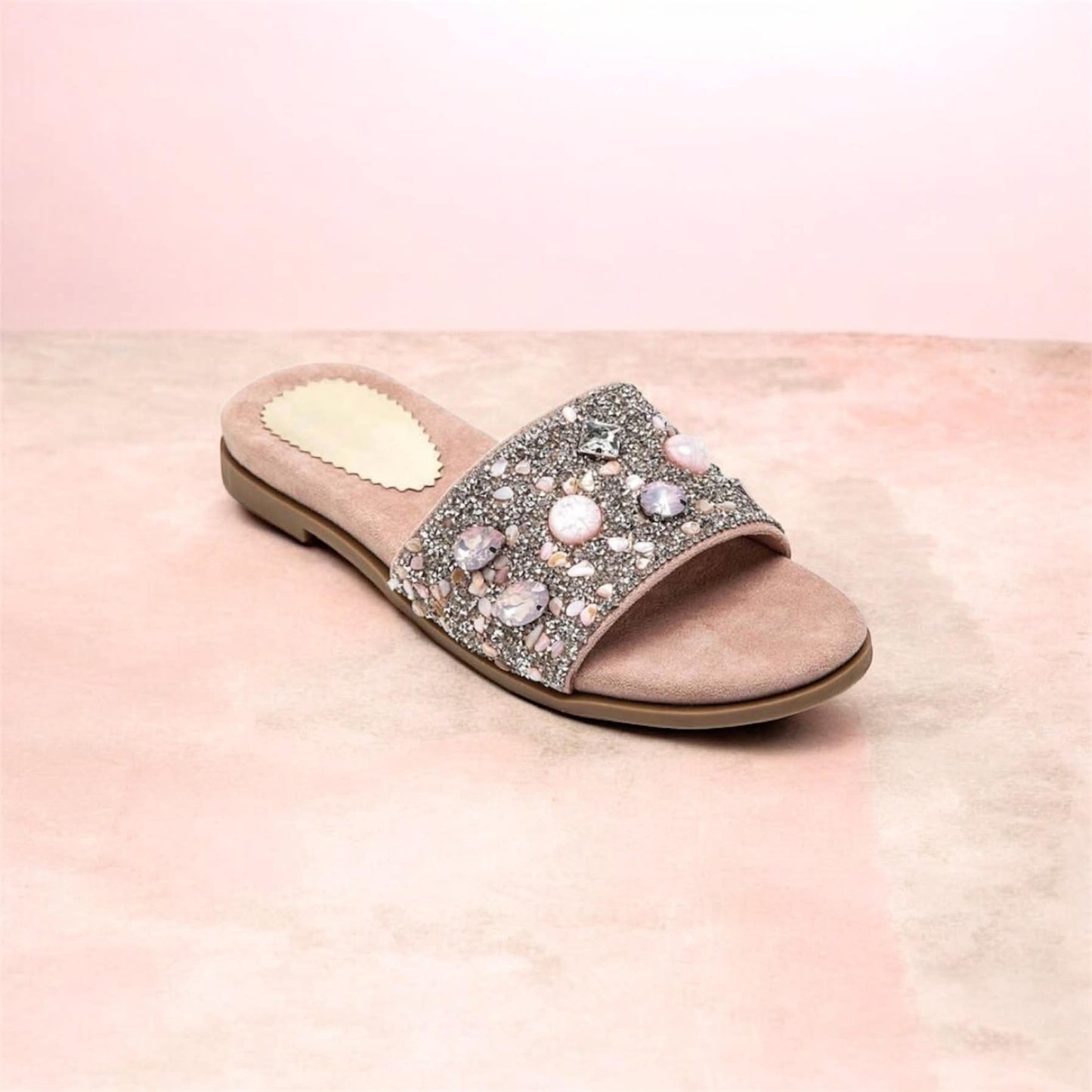 sandales Mules "– Rose bonbon& Bijoux Scintillants