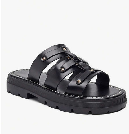 Chaussures femme sandales mules à platform noir
