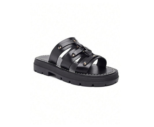 Chaussures femme sandales mules à platform noir