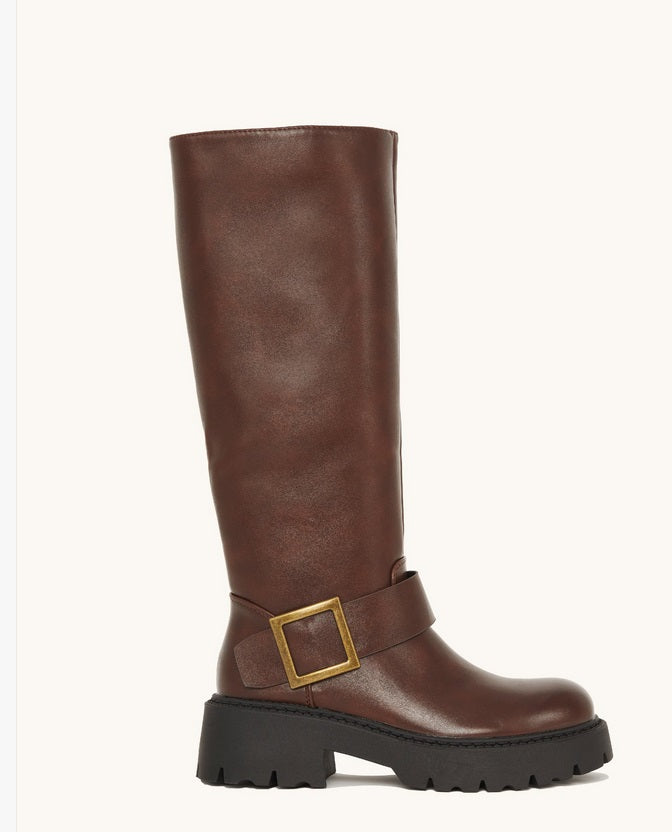 CHAUSSURES FEMME BOTTES BICKER SEMELLE CRANTEE MISS NESSA MARRON CHOCO