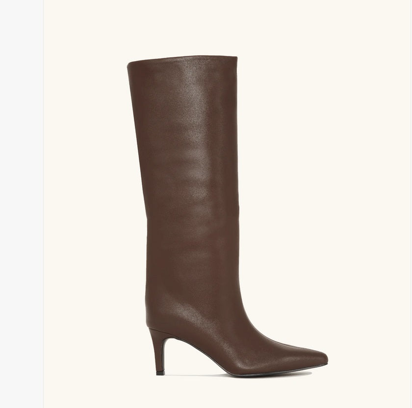 CHAUSSURES FEMME BOTTES NOIR TALON FIN MISS TESSA MARRON