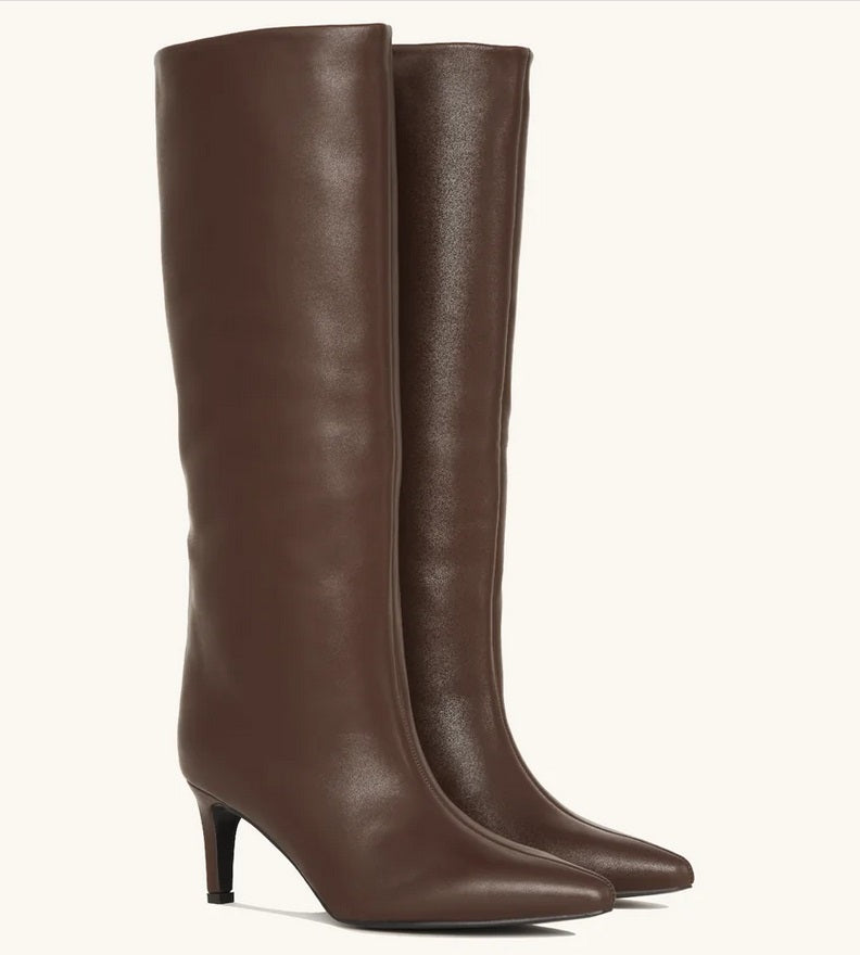 CHAUSSURES FEMME BOTTES NOIR TALON FIN MISS TESSA MARRON