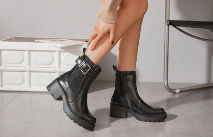 CHAUSSURES FEMME BOTTES BOTTINES CHELSEA ELASTIQUE MISS APRIL NOIR