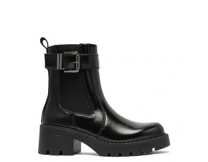 CHAUSSURES FEMME BOTTES BOTTINES CHELSEA ELASTIQUE MISS APRIL NOIR