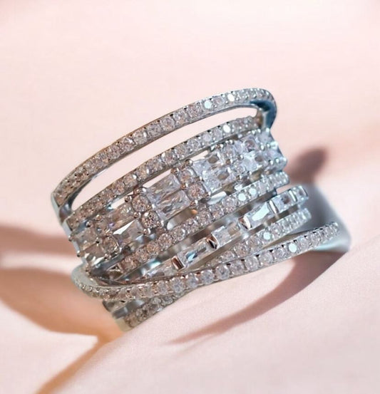 💍 Bague Élégance Infinie – Argent & Zircons - MissKCY