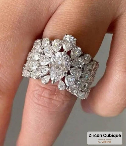 Bague Royal - Miss Princesse Zircon Argent - Collection Kcy Accessory