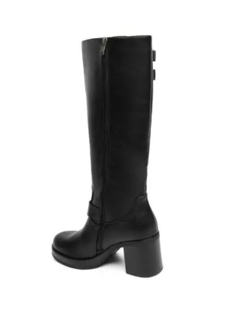 BOTTES AVEC TALONS EPAIS ET BOUCLES DECORATIVES MISS JOYCE NOIR