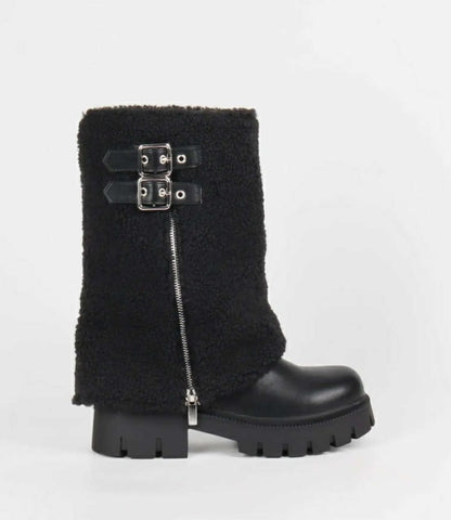 BOTTES FOURRÉES MOUMOUTE STYLE, CHALEUR ET CONFORT HIVERNAL “MISS RILEY” NOIR