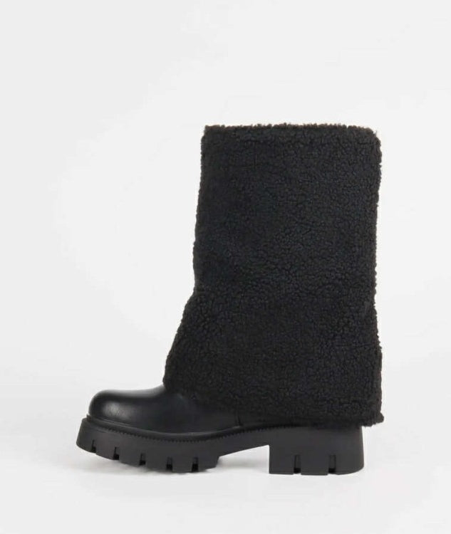 BOTTES FOURRÉES MOUMOUTE STYLE, CHALEUR ET CONFORT HIVERNAL “MISS RILEY” NOIR