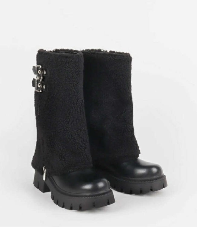 BOTTES FOURRÉES MOUMOUTE STYLE, CHALEUR ET CONFORT HIVERNAL “MISS RILEY” NOIR