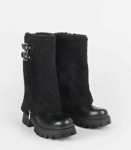 BOTTES FOURRÉES MOUMOUTE STYLE, CHALEUR ET CONFORT HIVERNAL “MISS RILEY” NOIR