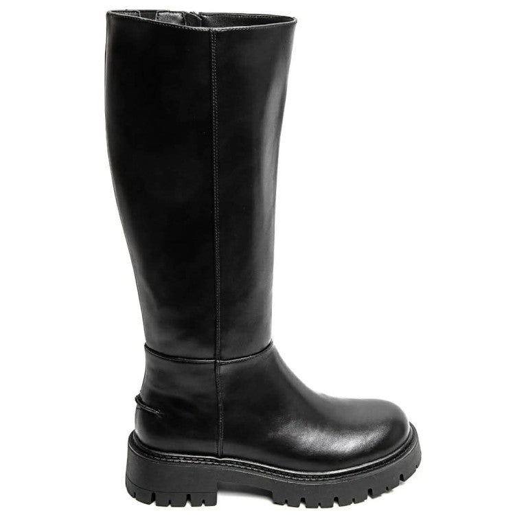 BOTTES HAUTES BIKER NOIR À SEMELLE ÉPAISSE – TENDANCE & CONFORT QUOTIDIEN MISS ADDY