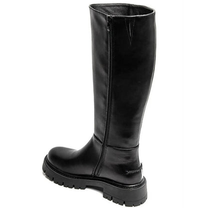 BOTTES HAUTES BIKER NOIR À SEMELLE ÉPAISSE – TENDANCE & CONFORT QUOTIDIEN MISS ADDY