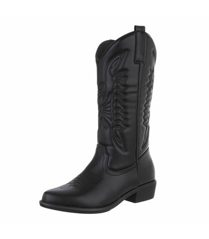 BOTTES MI HAUTES WESTERN MISS MILLY NOIR