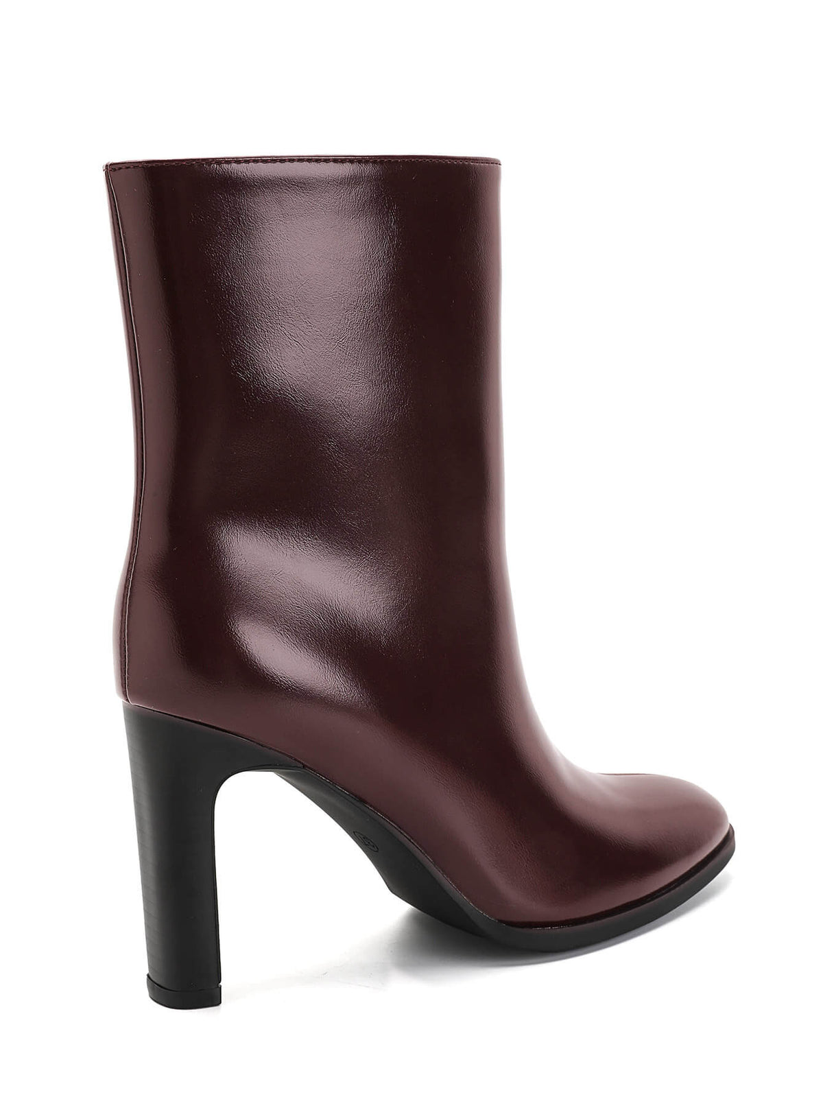 BOTTINES BORDEAUX FEMME À TALON EFFET CUIR | MISS HARPER