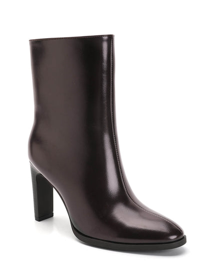 BOTTINES MARRON FEMME À TALON EFFET CUIR MISS HARPER