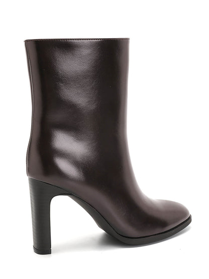 BOTTINES MARRON FEMME À TALON EFFET CUIR MISS HARPER