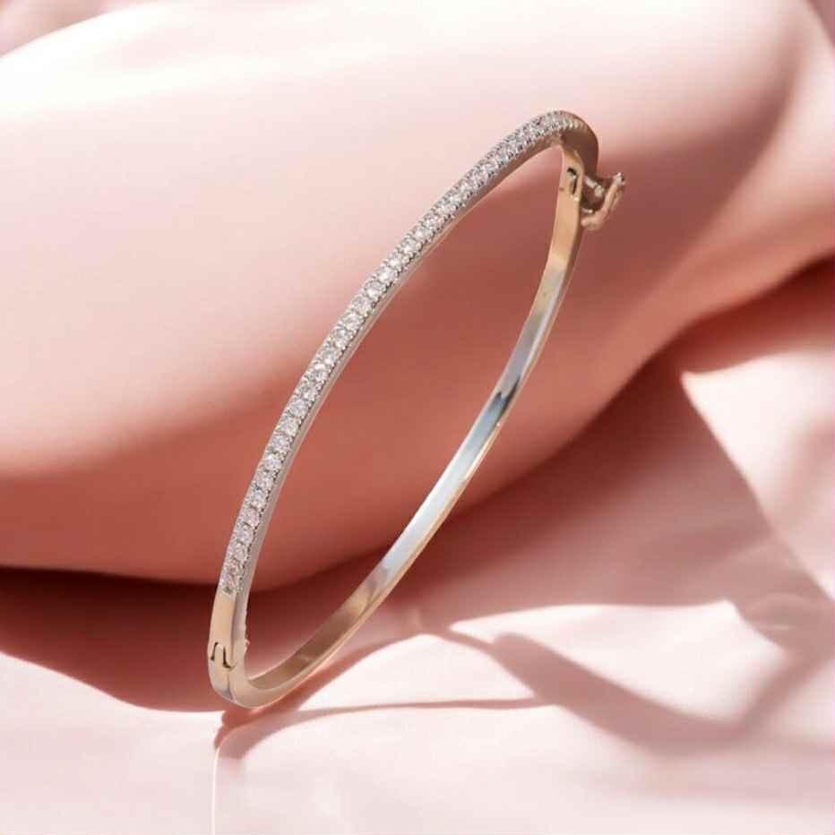 ✨ Bracelet jonc ✨ “Cœur de Lumière” ✨ – Argent scintillant - MissKCY