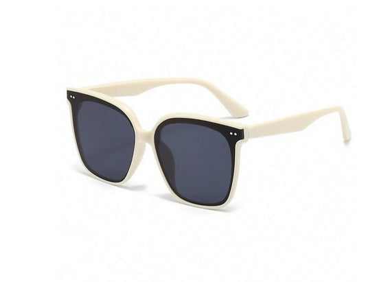 Lunettes de soleil oversize femme glamour miss cardi blanc
