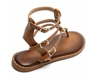 Chaussures femme sandales camel mettalique or miss alessia