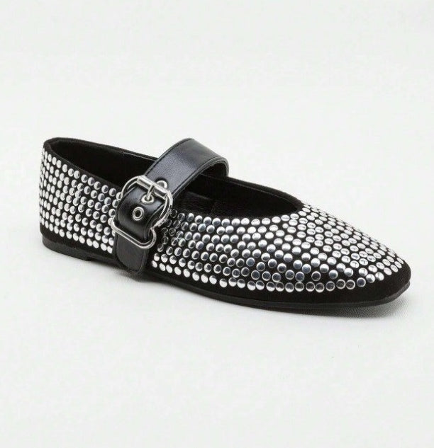 CHAUSSURES FEMME BALLERINES CLOUS MISS GLAM ROCK