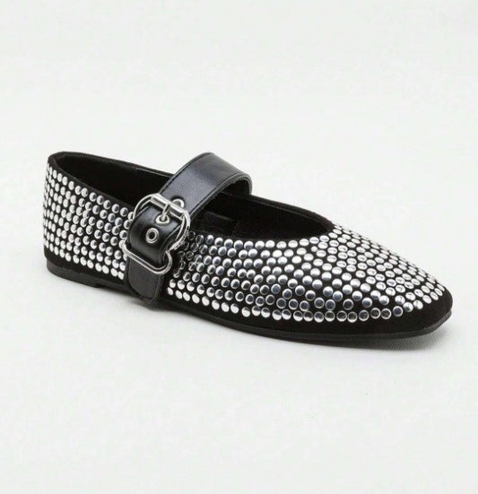 CHAUSSURES FEMME BALLERINES CLOUS MISS GLAM ROCK