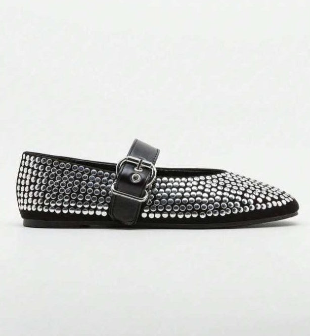 CHAUSSURES FEMME BALLERINES CLOUS MISS GLAM ROCK