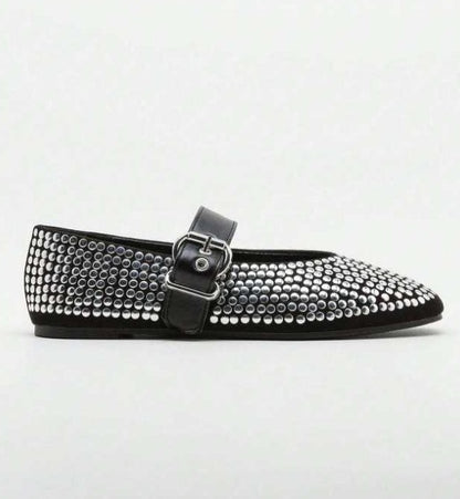 CHAUSSURES FEMME BALLERINES CLOUS MISS GLAM ROCK