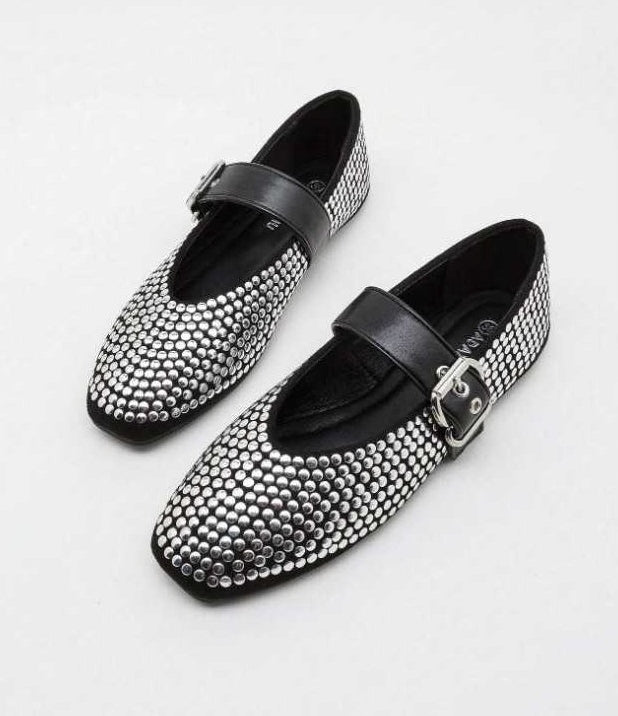 CHAUSSURES FEMME BALLERINES CLOUS MISS GLAM ROCK