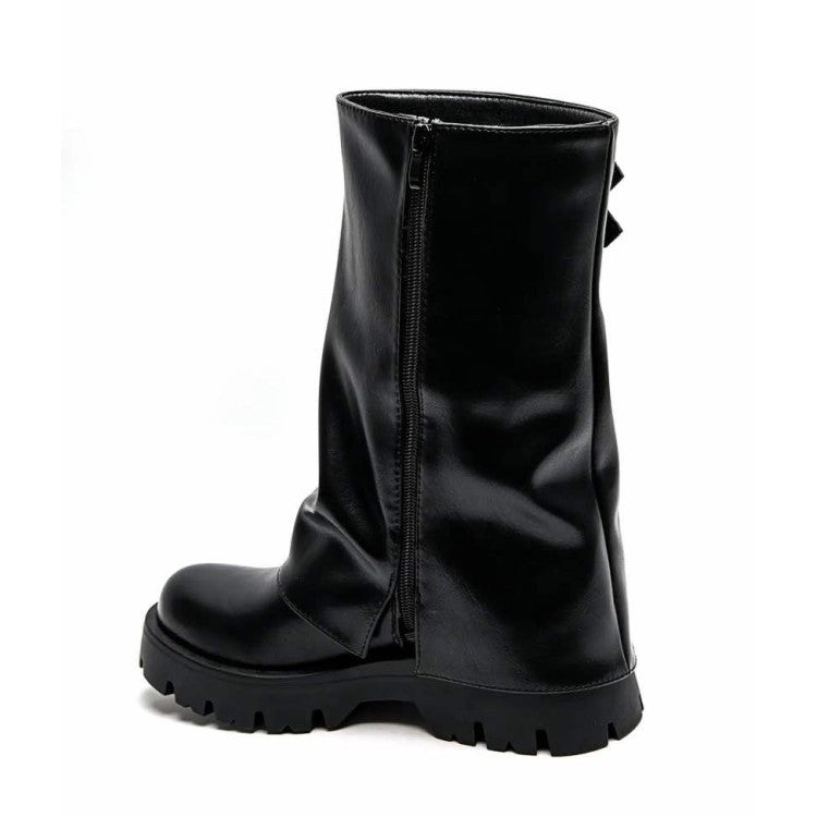 CHAUSSURES FEMME BOTTES BOTTINES BICKER ZIP BOUCLE MISS ANAE NOIR SIMICUIR