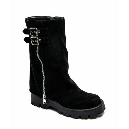 CHAUSSURES FEMME BOTTES BOTTINES BICKER ZIP BOUCLE MISS ANAE NOIR