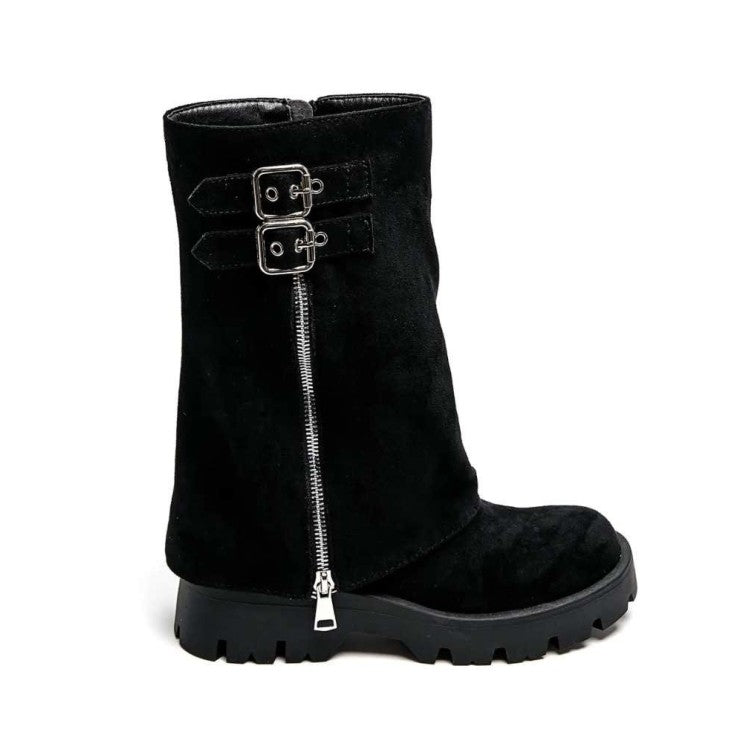 CHAUSSURES FEMME BOTTES BOTTINES BICKER ZIP BOUCLE MISS ANAE NOIR