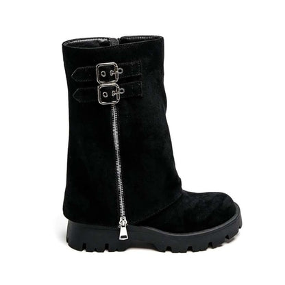 CHAUSSURES FEMME BOTTES BOTTINES BICKER ZIP BOUCLE MISS ANAE NOIR