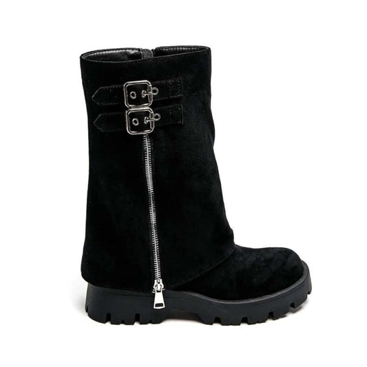 CHAUSSURES FEMME BOTTES BOTTINES BICKER ZIP BOUCLE MISS ANAE NOIR