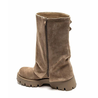 CHAUSSURES FEMME BOTTES BOTTINES BICKER ZIP BOUCLE MISS ANAE TAUPE