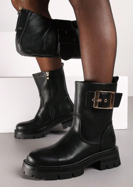 CHAUSSURES FEMME BOTTES BOTTINES BOUCLE MISS BAOLI
