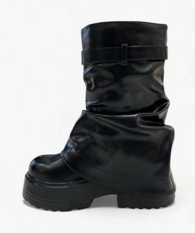 CHAUSSURES FEMME BOTTES BOTTINES SEMELLE LARGE MISS NELLY NOIR