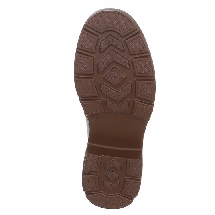CHAUSSURES FEMME BOTTES HAUTES BIKER ELASTIQUE MOLLET FORT MISS CARA CHOCO MARRON