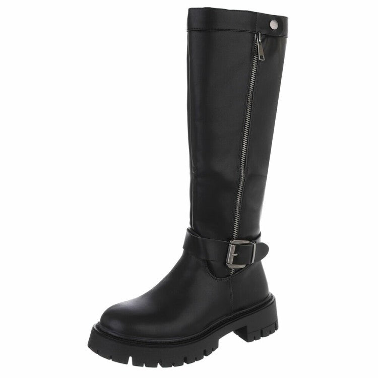 CHAUSSURES FEMME BOTTES HAUTES BOCLER ZIP BPUCLE MISS BRANDY NOIR